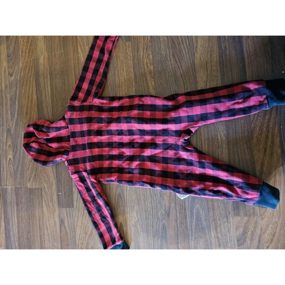 Gigi And Max Christmas Thick Romper Gingam Red 24m Hooded Winter - Picture 4 of 5